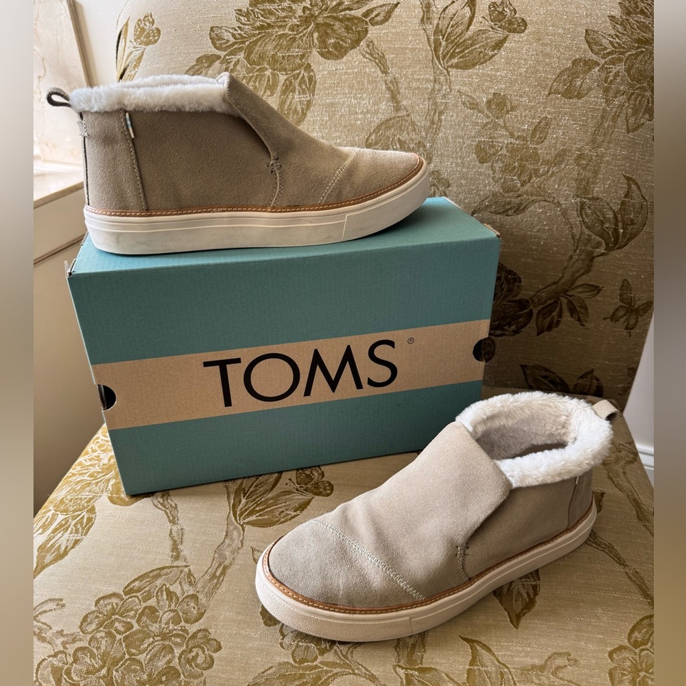 Toms Light Tan Suede Slip-Ons